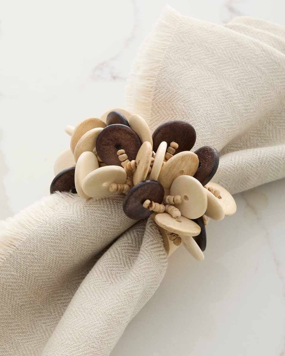 Wood Coin Beads Napkin Ring